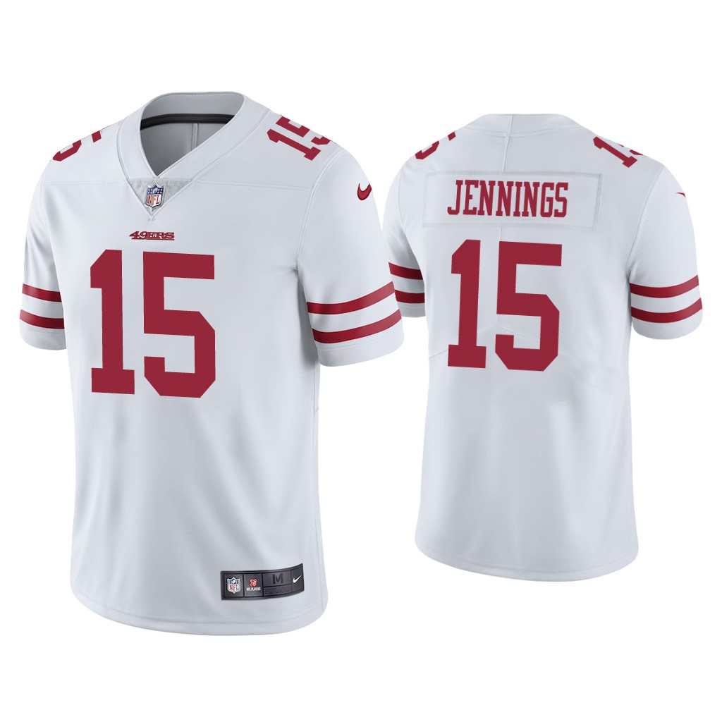 Men's San Francisco 49ers #15 Jauan Jennings 2021 White Vapor Untouchable Limited Stitched Jersey Men's San Francisco 49ers #15 Jauan Jennings 2021 White Vapor Untouchable Limited Stitched Jersey